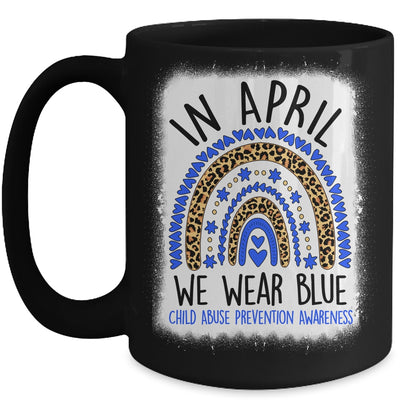 In April We Wear Blue Child Abuse Prevention Bleached Mug | teecentury