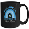 In April We Wear Blue For Autism Awareness Hands In Heart Mug Coffee Mug | Teecentury.com