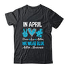 In April We Wear Blue For Autism Awareness Peace Love Autism Shirt & Hoodie | teecentury
