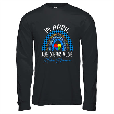 In April We Wear Blue Rainbow Puzzle Autism Awareness T-Shirt & Hoodie | Teecentury.com