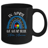 In April We Wear Blue Rainbow Puzzle Autism Awareness Mug Coffee Mug | Teecentury.com