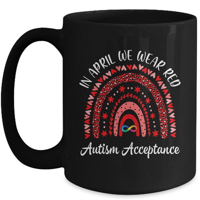 In April We Wear Red Instead Autism Acceptance People Mug | teecentury