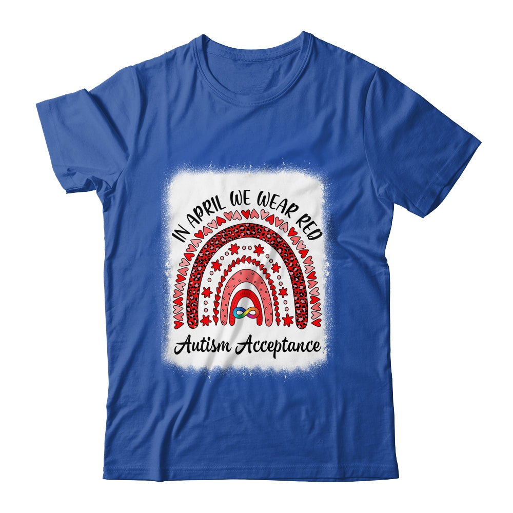 In April We Wear Red Instead Autism People Acceptance Shirt & Hoodie | teecentury