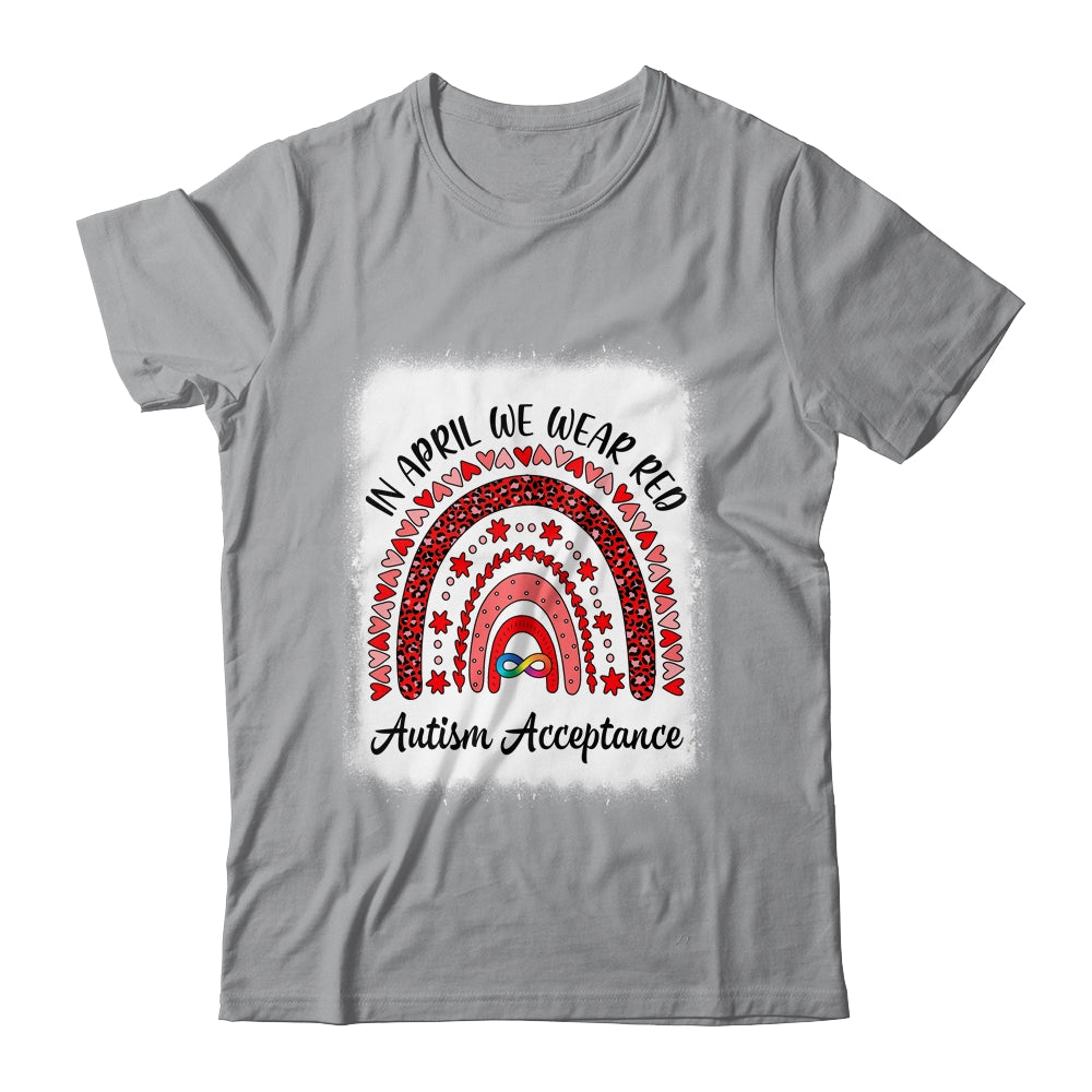 In April We Wear Red Instead Autism People Acceptance Shirt & Hoodie | teecentury