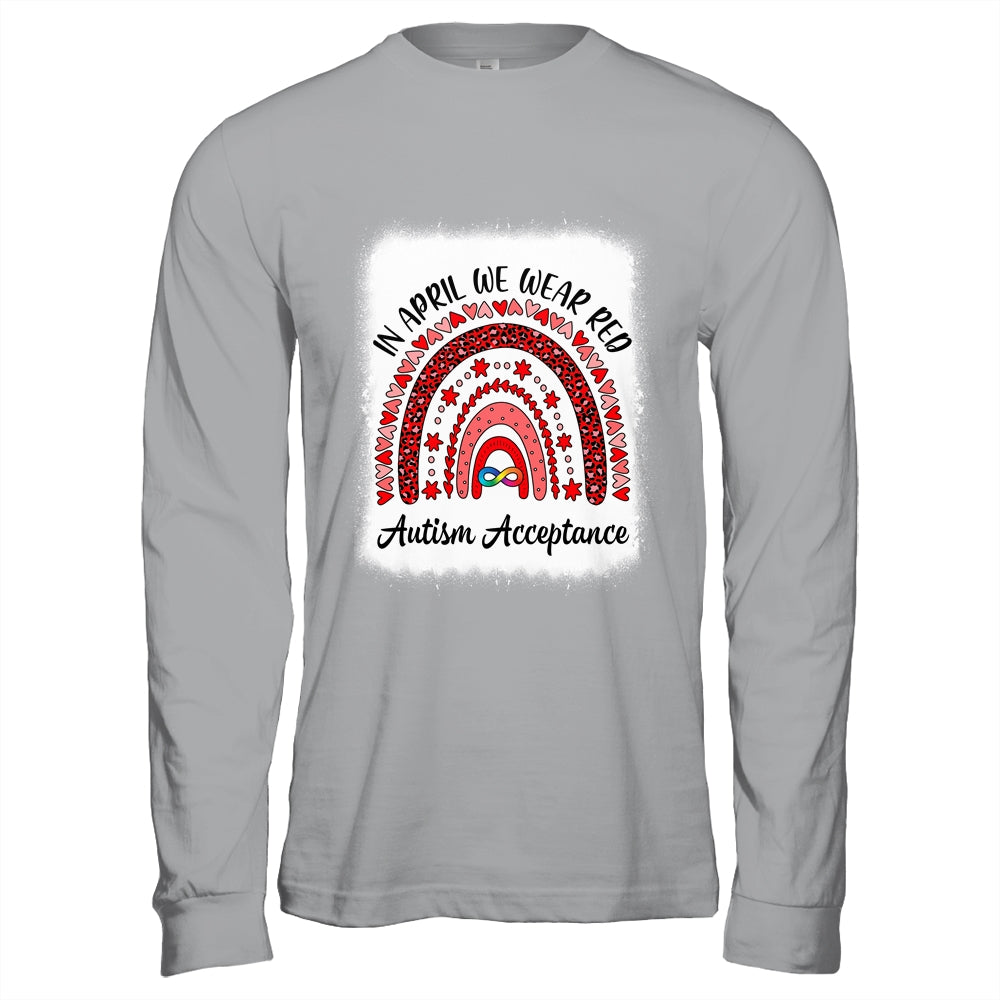 In April We Wear Red Instead Autism People Acceptance Shirt & Hoodie | teecentury