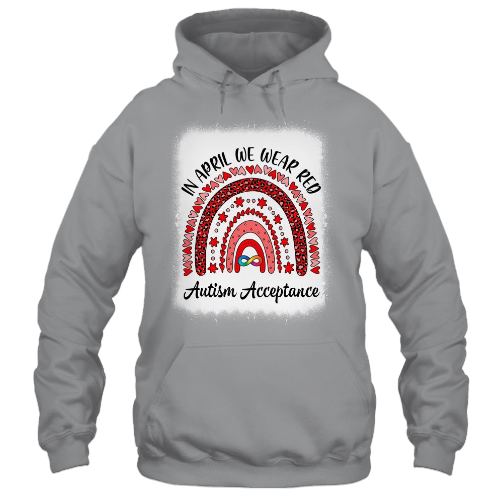 In April We Wear Red Instead Autism People Acceptance Shirt & Hoodie | teecentury