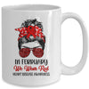 In February We Wear Red Heart Disease Awareness Messy Bun Mug | teecentury