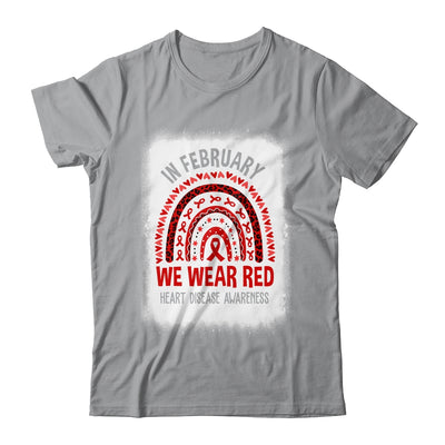 In February We Wear Red Heart Disease Awareness Rainbow Shirt & Hoodie | teecentury