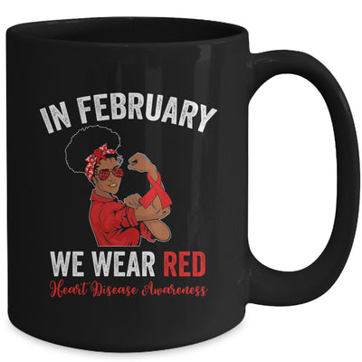 In February We Wear Red  Heart Disease Awareness Sunglasses Mug | teecentury