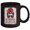 In February We Wear Red Messy Bun Heart Disease Awareness Mug | teecentury