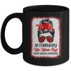 In February We Wear Red Messy Bun Heart Disease Awareness Mug | teecentury