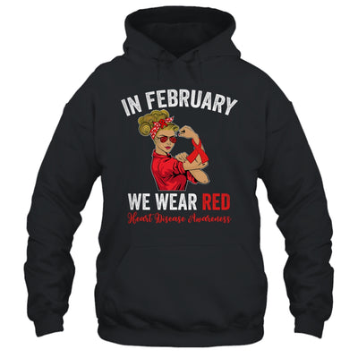 In February We Wear Red Sunglasses Heart Disease Awareness Shirt & Hoodie | teecentury