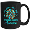 In January We Wear Teal Flower Cervical Cancer Awareness Mug | teecentury