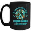 In January We Wear Teal Flower Cervical Cancer Awareness Mug | teecentury