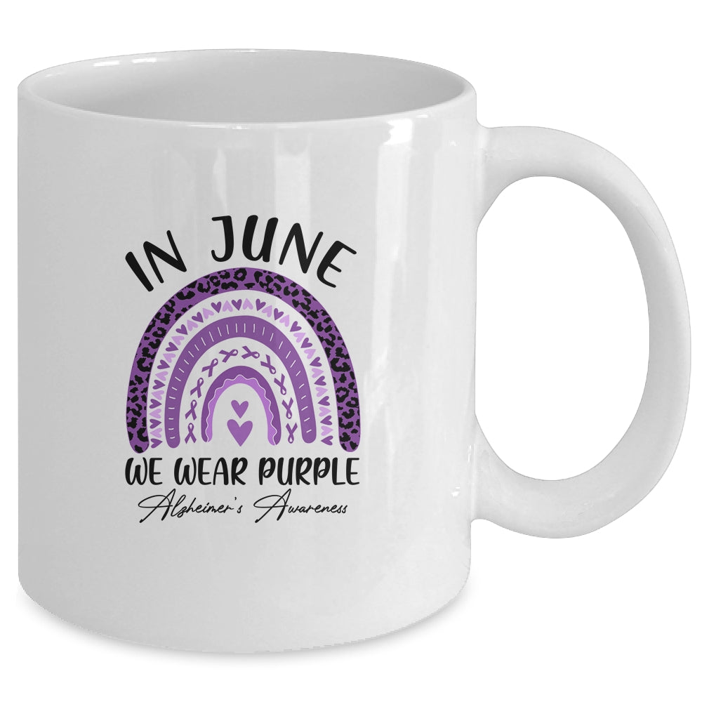 In June We Wear Purple Alzheimers Awareness Rainbow Support Mug | teecentury