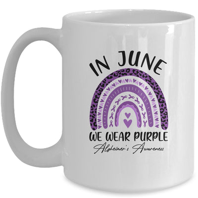 In June We Wear Purple Alzheimers Awareness Rainbow Support Mug | teecentury