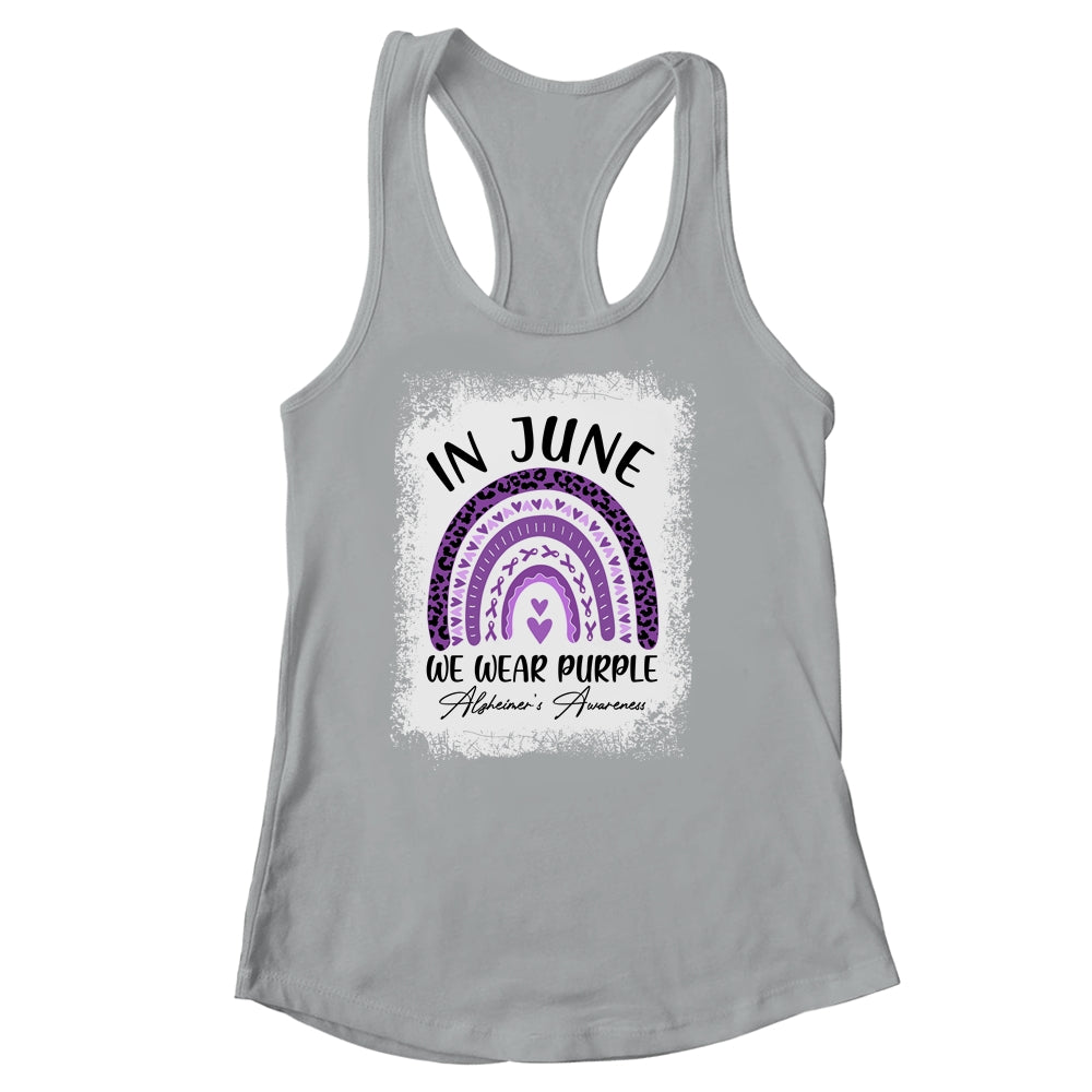 In June We Wear Purple Alzheimers Awareness Rainbow Support Shirt & Tank Top | teecentury
