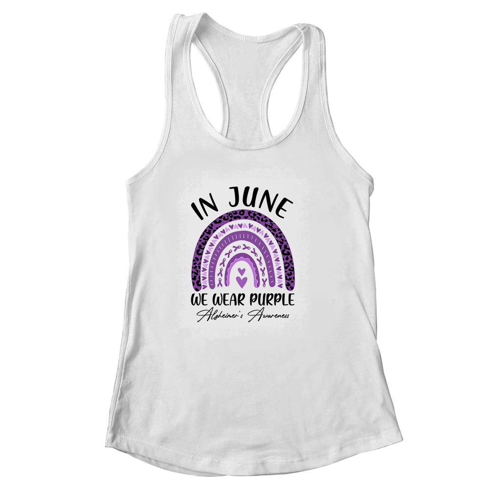 In June We Wear Purple Alzheimers Awareness Rainbow Support Shirt & Tank Top | teecentury