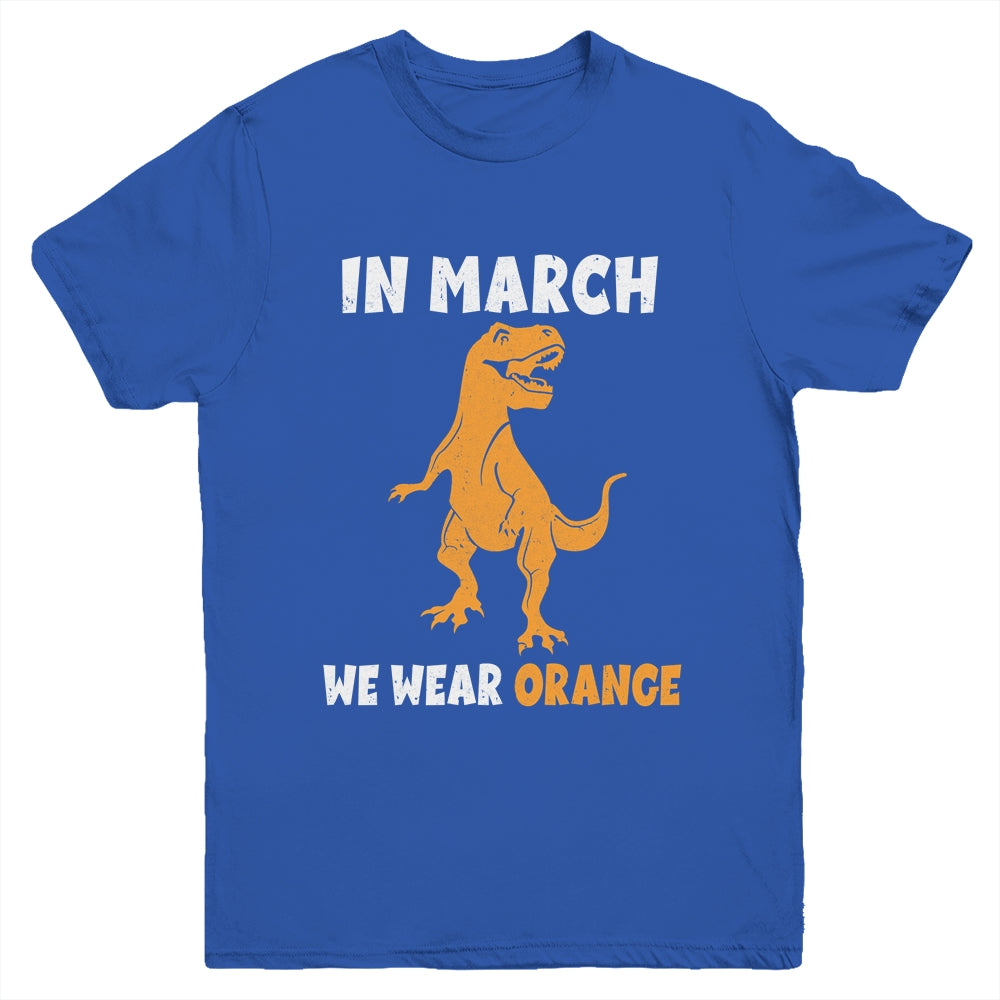 In March We Wear Orange MS Awareness Multiple Sclerosis Kids Youth Shirt | teecentury