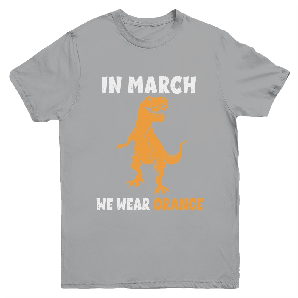 In March We Wear Orange MS Awareness Multiple Sclerosis Kids Youth Shirt | teecentury