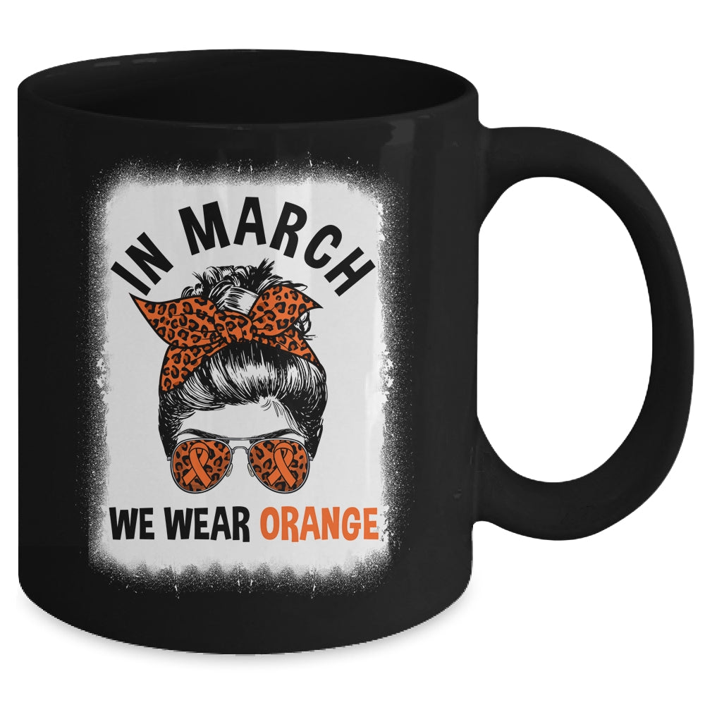 In March We Wear Orange MS Multiple Sclerosis Messy Bun Mug | teecentury