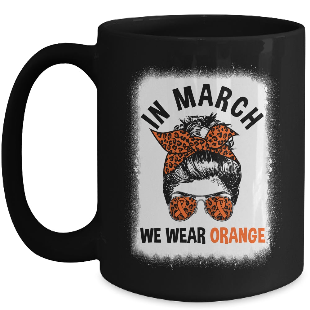 In March We Wear Orange MS Multiple Sclerosis Messy Bun Mug | teecentury