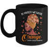 In March We Wear Orange Multiple Sclerosis Afro Black Women Mug Coffee Mug | Teecentury.com
