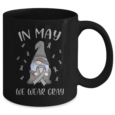In May We Wear Gray Brain Cancer Awareness Ribbon Gnome Mug Coffee Mug | Teecentury.com