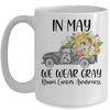 In May We Wear Gray Floral Truck Brain Cancer Awareness Mug Coffee Mug | Teecentury.com