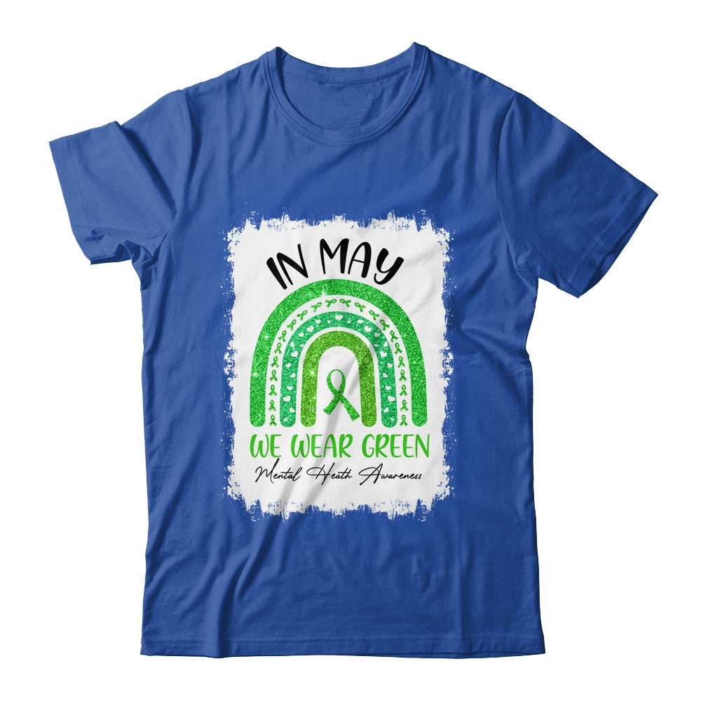 In May We Wear Green Ribbon Mental Health Awareness Rainbow T-Shirt & Hoodie | Teecentury.com
