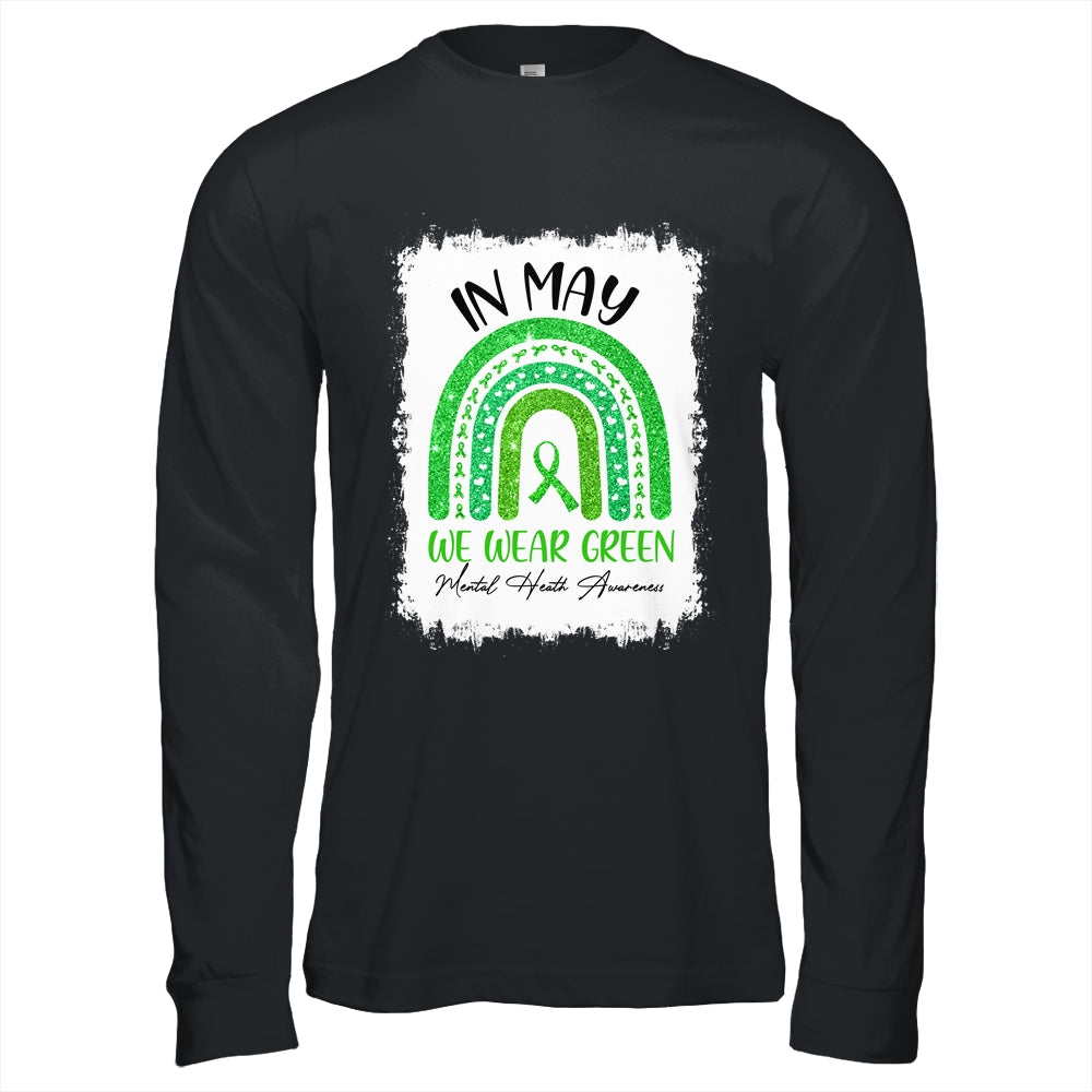 In May We Wear Green Ribbon Mental Health Awareness Rainbow T-Shirt & Hoodie | Teecentury.com