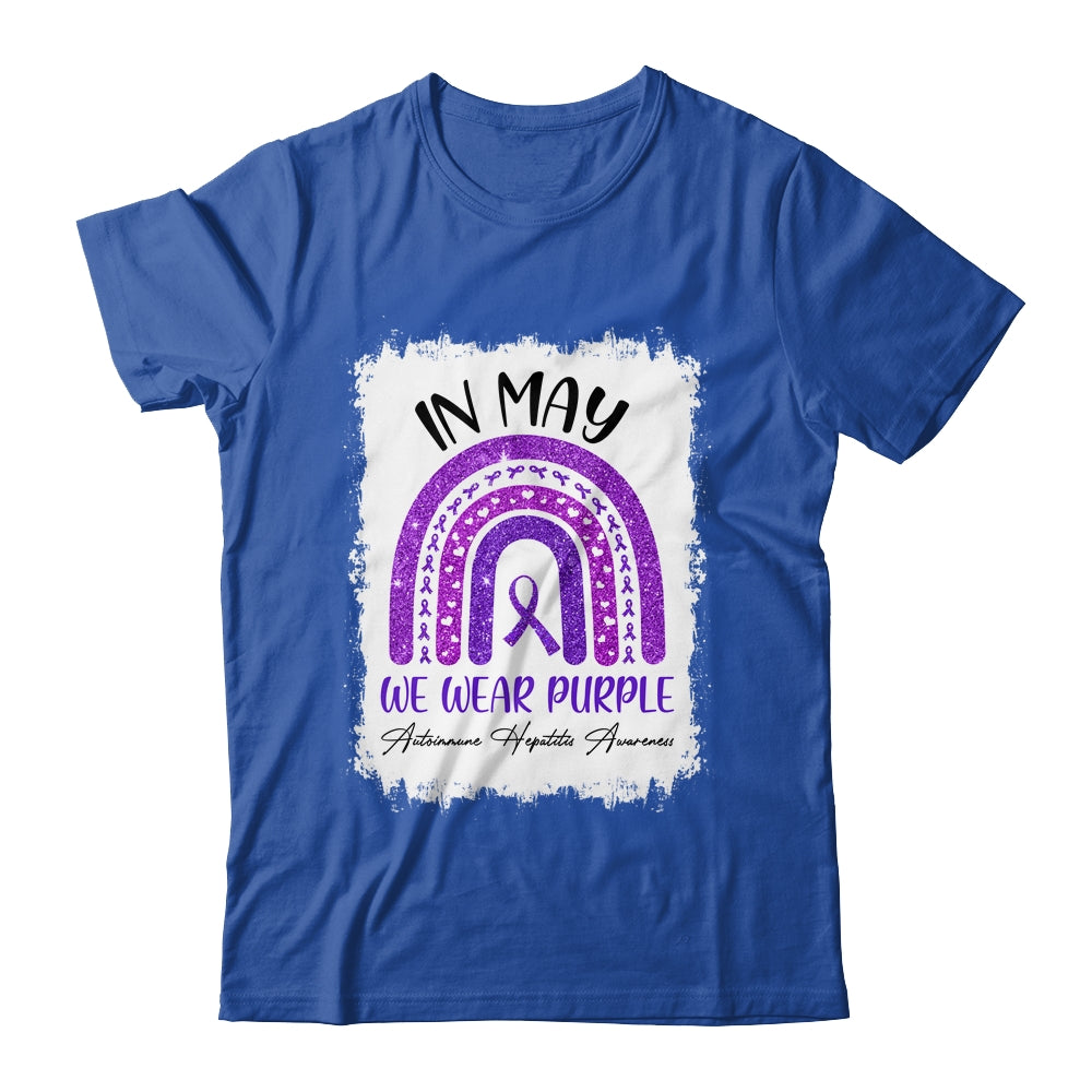 In May We Wear Purple Autoimmune Hepatitis Awareness Rainbow T-Shirt & Hoodie | Teecentury.com