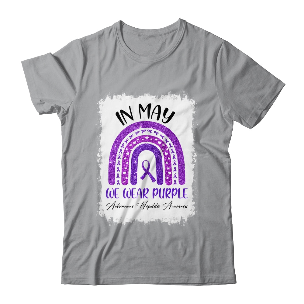 In May We Wear Purple Autoimmune Hepatitis Awareness Rainbow T-Shirt & Hoodie | Teecentury.com