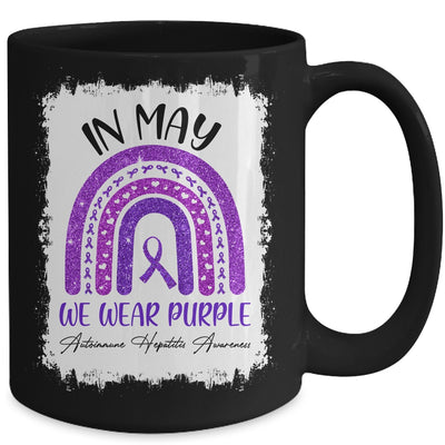 In May We Wear Purple Autoimmune Hepatitis Awareness Rainbow Mug Coffee Mug | Teecentury.com