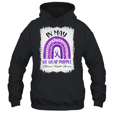 In May We Wear Purple Autoimmune Hepatitis Awareness Rainbow T-Shirt & Hoodie | Teecentury.com