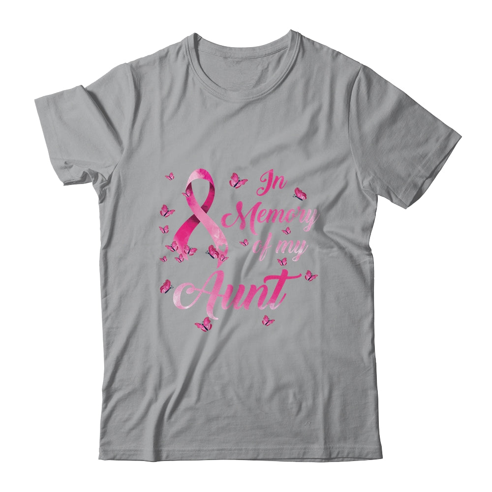 In Memory Of My Aunt Butterfly Breast Cancer Awareness T-Shirt & Hoodie | Teecentury.com