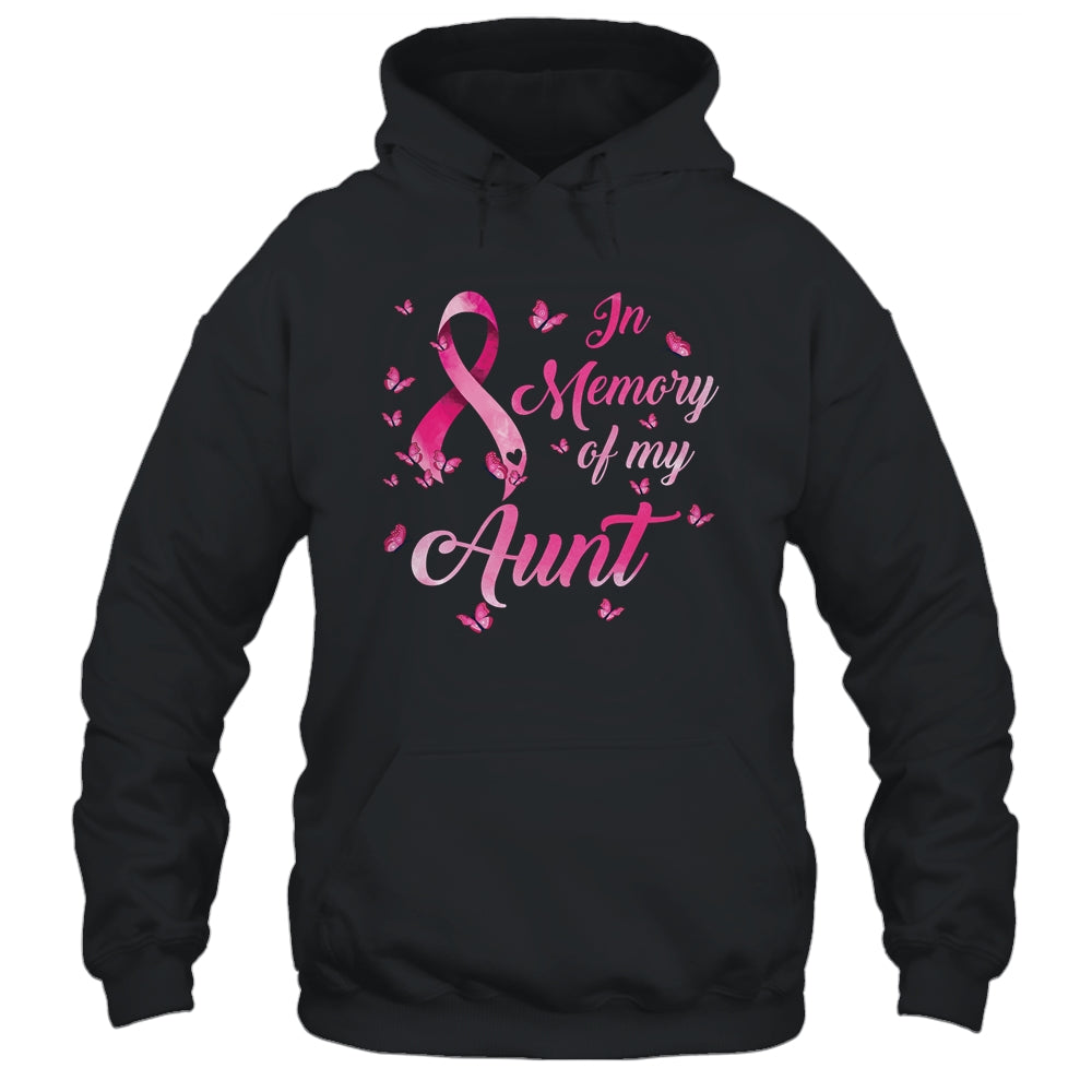 In Memory Of My Aunt Butterfly Breast Cancer Awareness T-Shirt & Hoodie | Teecentury.com