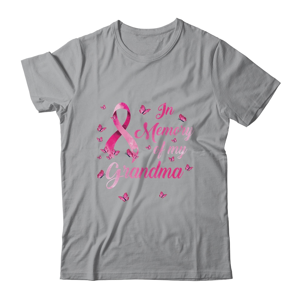 In Memory Of My Grandma Butterfly Breast Cancer Awareness T-Shirt & Hoodie | Teecentury.com