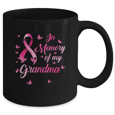 In Memory Of My Grandma Butterfly Breast Cancer Awareness Mug Coffee Mug | Teecentury.com