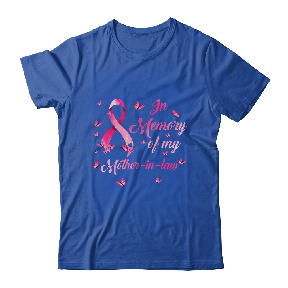 In Memory Of My Mother-In-Law Butterfly Breast Cancer Awareness T-Shirt & Hoodie | Teecentury.com