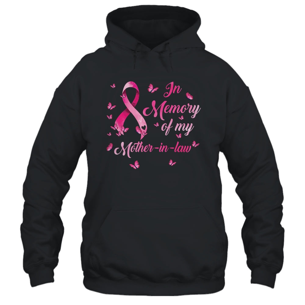 In Memory Of My Mother-In-Law Butterfly Breast Cancer Awareness T-Shirt & Hoodie | Teecentury.com