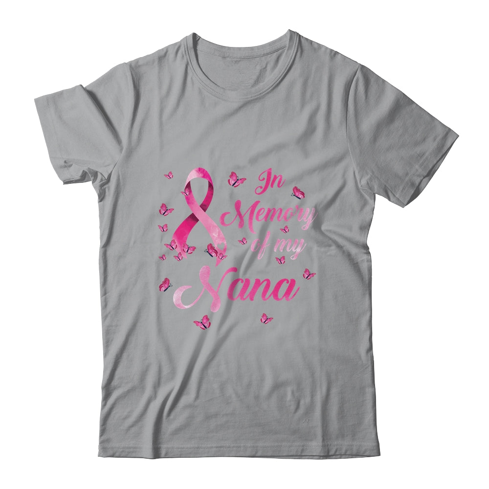 In Memory Of My Nana Butterfly Breast Cancer Awareness T-Shirt & Hoodie | Teecentury.com
