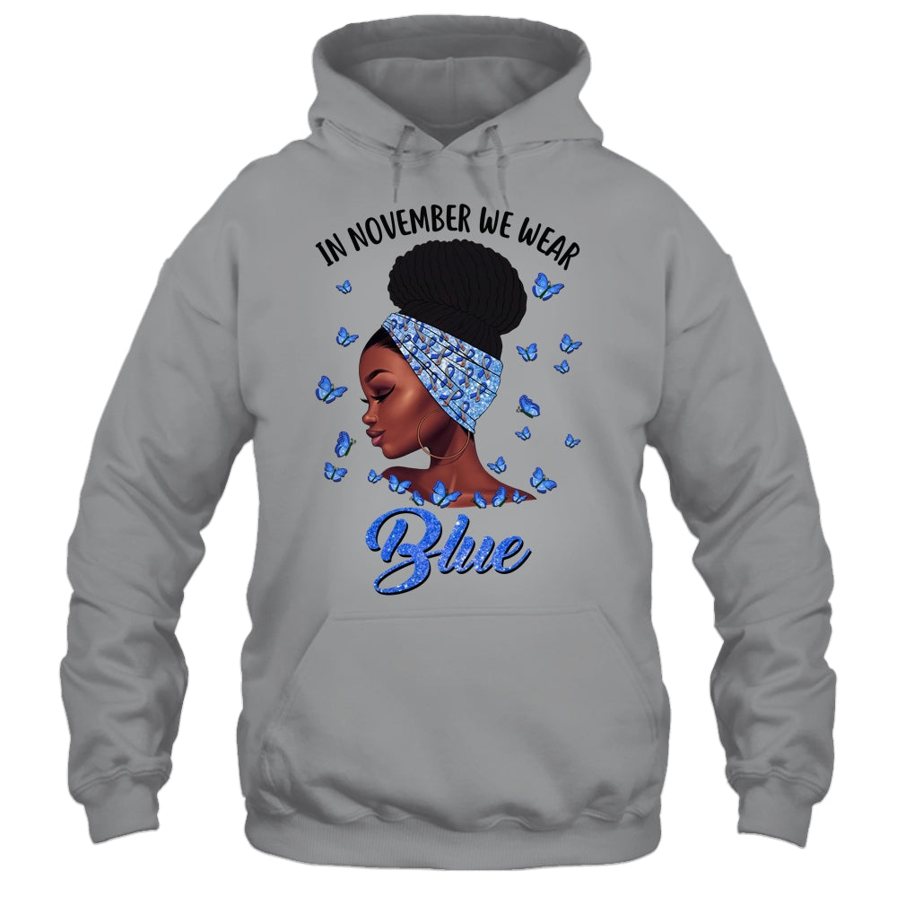 In November We Wear Blue Black Woman Diabetes Awareness African T-Shirt & Hoodie | Teecentury.com