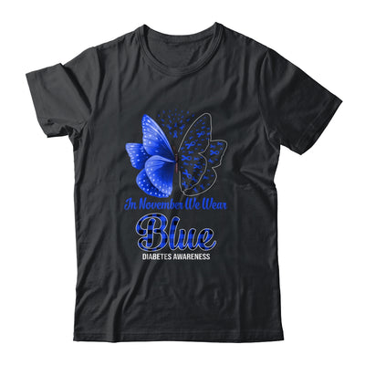 In November We Wear Blue Diabetes Awareness Butterfly T-Shirt & Hoodie | Teecentury.com