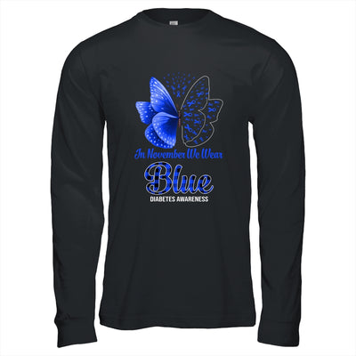 In November We Wear Blue Diabetes Awareness Butterfly T-Shirt & Hoodie | Teecentury.com