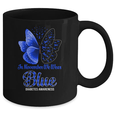 In November We Wear Blue Diabetes Awareness Butterfly Mug Coffee Mug | Teecentury.com