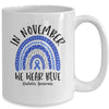 In November We Wear Blue Diabetes Awareness Rainbow Mug Coffee Mug | Teecentury.com