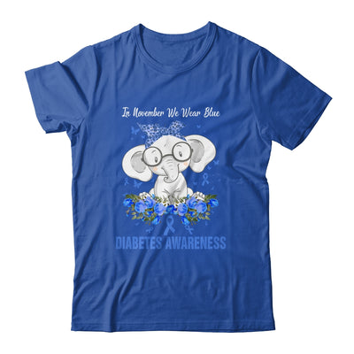 In November We Wear Blue Elephant Diabetes Awareness T-Shirt & Hoodie | Teecentury.com