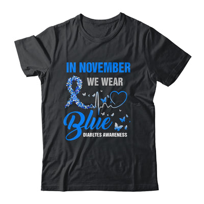 In November We Wear Blue Heartbeat Diabetes Awareness Shirt & Hoodie | teecentury