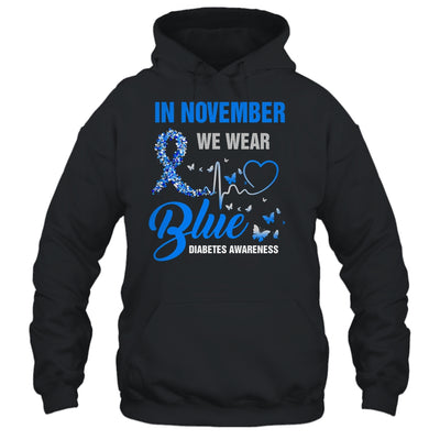 In November We Wear Blue Heartbeat Diabetes Awareness Shirt & Hoodie | teecentury